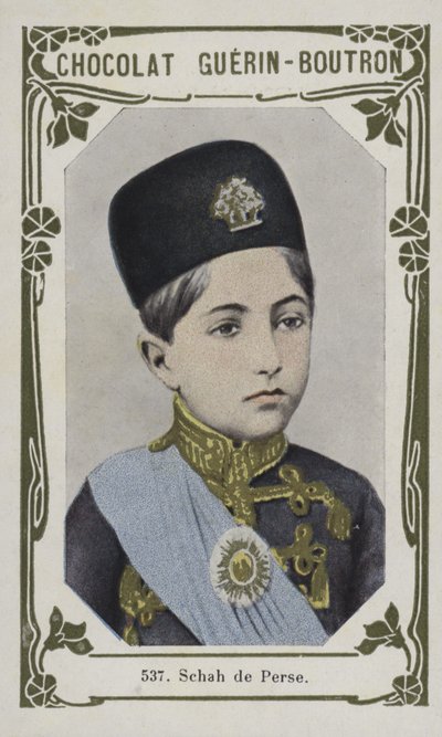 Schah de Perse (kolorowe zdjęcie) autorstwa French School