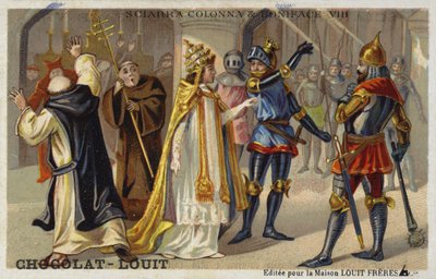 Sciarra Colonna klepie papieża Bonifacego VIII w twarz, 1303 autorstwa French School