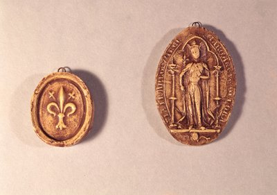Pieczęcie Marguerite de Provence (1221-95) 1284 (wosk) autorstwa French School