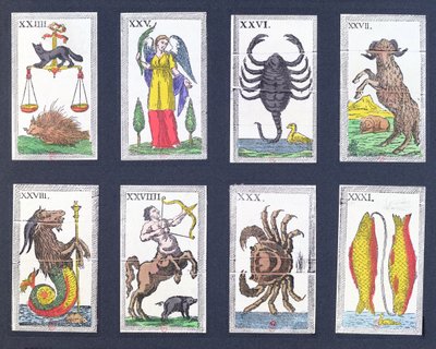Wybór astrologicznych kart tarota autorstwa French School