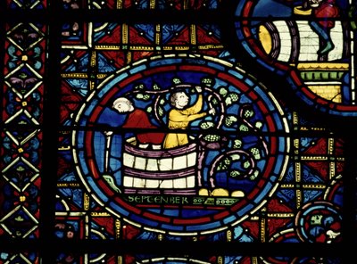 Wrzesień, z Okna Zodiaku, XIII w. autorstwa French School