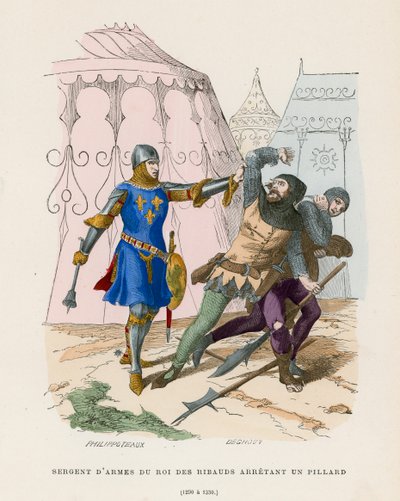 Sierżant broni aresztujący szabrownika, 1290-1330 autorstwa French School