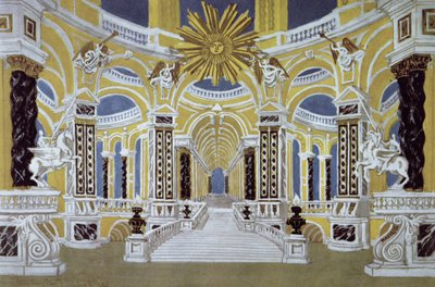 Scenografia do Czarodziejskiego fletu Wolfganga Amadeusza Mozarta (1756-91) autorstwa French School