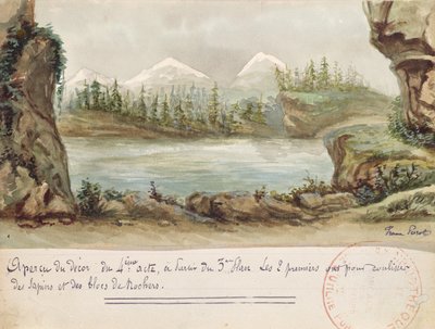 Scenografia do IV aktu opery Wilhelm Tell Gioacchino Rossiniego (1792-1868) wystawionej 3 sierpnia 1829 w Operze Paryskiej (wc na papierze) autorstwa French School