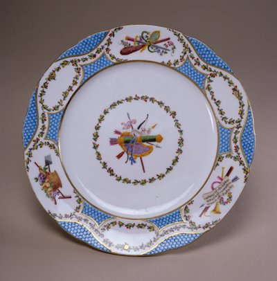 Talerz do deserów Sevres, z Melbourne Service, 1770 (miękka porcelana) autorstwa French School