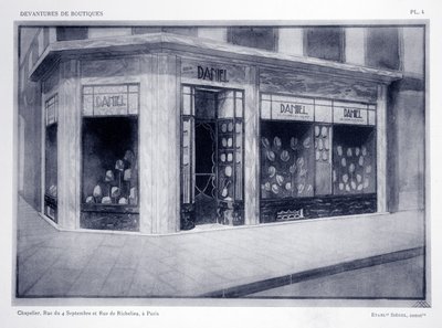 Witryna sklepowa, płyta 4, ilustracja z Devantures de Boutiques autorstwa Louis-Pierre Sezille, Paryż, 1927 autorstwa French School