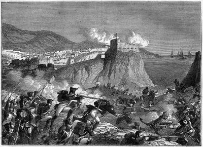 Oblężenie Ragusy (Republika Ragusa) (Ragusa w chorwackim Dubrowniku) podczas wojen napoleońskich w maju i czerwcu 1806 r. (kampania dalmatyńska generała Molitora i Lauristona) - w „Historii imperium po historii konsulatu” autorstwa Adolphe