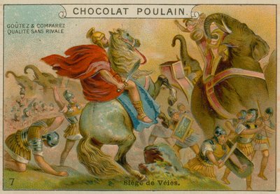 Oblężenie Veii, karta handlowa Chocolat Poulain autorstwa French School