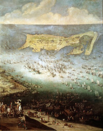 Oblężenie Cytadeli św. Marcina na Ile de Re, 1627 (obraz, ok. 1640) autorstwa French School