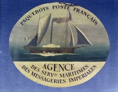 Zarejestruj się dla usługi łodzi pocztowej prowadzonej przez Agence des Services Maritimes des Messageries Imperiales autorstwa French School