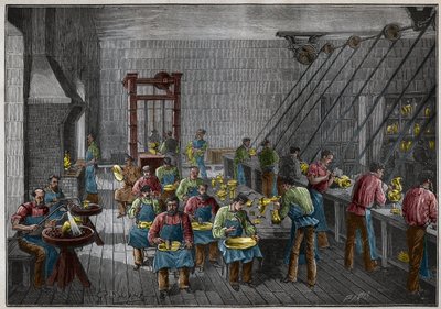 Warsztaty srebrne we Francji w XIX wieku. Grawer z 1885 roku w „Les arts et metiers illustres” Adolphe BITARD. autorstwa French School