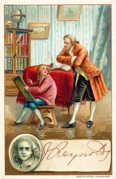 Sir Joshua Reynolds , angielski malarz (chromolitho) autorstwa French School