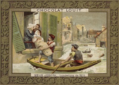 Siostra Józef pomaga ratować ludzi w powodziach 1875 r. autorstwa French School