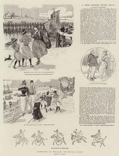 Szkice w belgijskich wodotryskach (grawerowanie) autorstwa French School