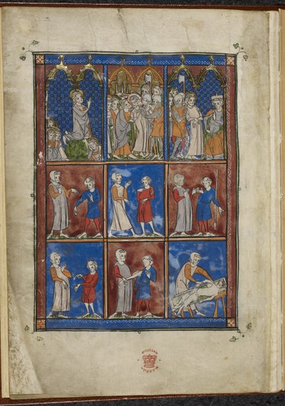 Sloane MS 1977 fol.5v Dziewięć miniatur przedstawiających sceny biblijne i medyczne, Chirurgia autorstwa French School