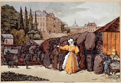 Małe metiery: węgiel. (Akwarela autorstwa French School