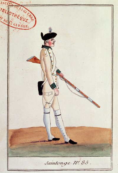 Żołnierz 85 Regiment de Saintonge, ok.1780 autorstwa French School