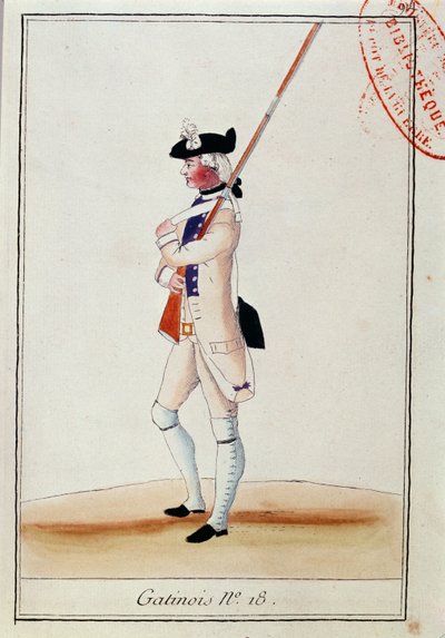 Żołnierz pułku grenadierów Gatinois, ok. 1780 autorstwa French School