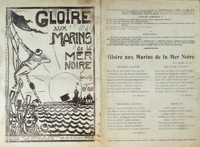 Piosenka na cześć buntu rosyjskich marynarzy na Morzu Czarnym, 1905 (fotografika) autorstwa French School