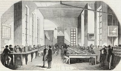 Sortowanie listów z Paryża - Grawerowanie w „Tableau-de-Paris” Edmonda Texiera 1852 autorstwa French School