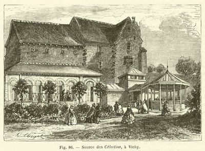 Source des Celestins, Vichy (grawerowanie) autorstwa French School