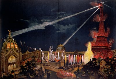 Pamiątka Iluminacji w Paryżu z okazji 100-lecia Rewolucji Francuskiej podczas Wystawy Uniwersalnej w 1889 r. autorstwa French School