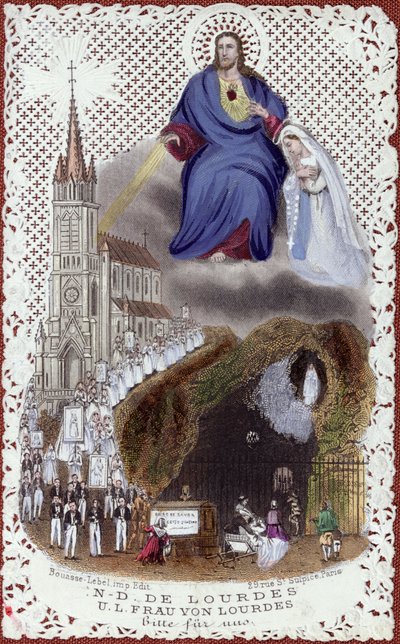 Pamiątka z pielgrzymki do Lourdes, wykonana na Międzynarodową Wystawę w Paryżu, 1867 autorstwa French School
