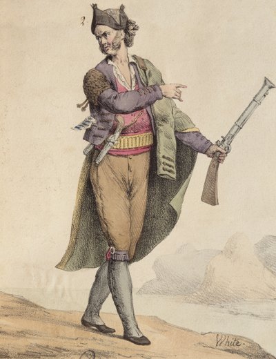 Hiszpański przemytnik z obszaru Kadyksu, 1815, ryty przez Langlume (XIX wiek) autorstwa French School