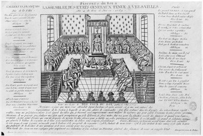 Przemówienie króla Ludwika XVI na otwarcie Stanów Generalnych w Wersalu, 4 maja 1789 r. autorstwa French School