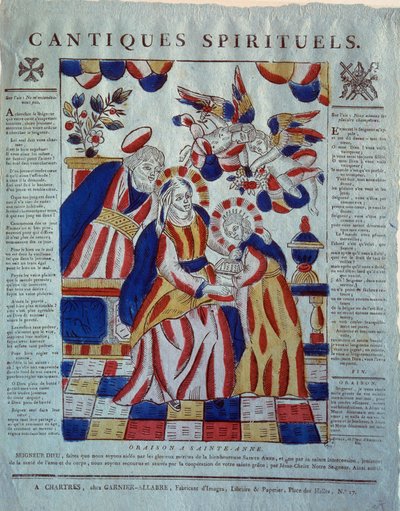 Pieśń duchowa: modlitwa do świętej Anny. Rycina z XIX wieku. Paryż, Muzeum Sztuki Ludowej i Tradycji autorstwa French School