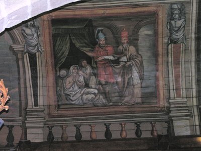 St.Cornely dokonujący cudu (drewno malowane) autorstwa French School