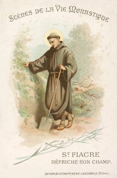 St Fiacre oczyszcza swoje pole (chromolitho) autorstwa French School