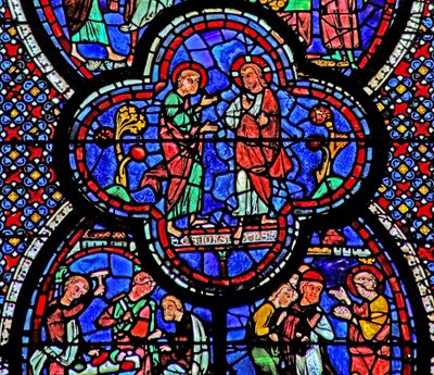 Okno św. Jana: Chrystus ukazuje się św. Janowi (w48) autorstwa French School
