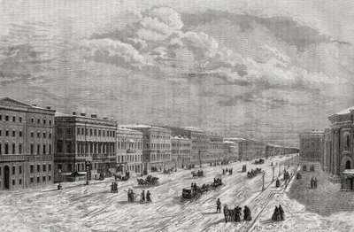 Petersburg, Rosja w 1794 r., z „Histoire de la Revolution Francaise” Louisa Blanca (1811–82) rytowanego przez Adolphe Francois Pannemaker (ur. 1822) 1847–62 autorstwa French School