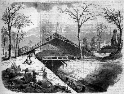 Stan prac lodowca Bois de Boulogne, Paryż autorstwa French School