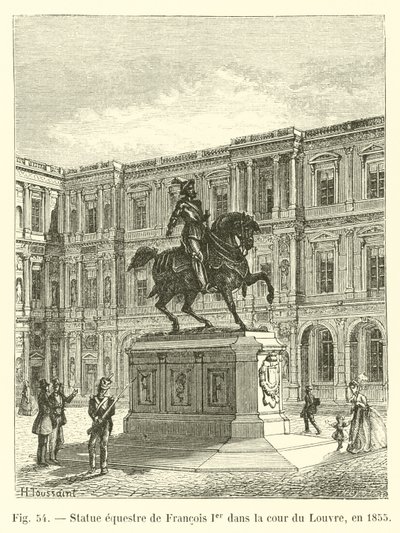 Pomnik konny Franciszka I na dziedzińcu Luwru, 1855 r. autorstwa French School