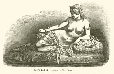 Posąg Kleopatry VII, ostatniego władcy ptolemejskiego Egiptu, autorstwa Daniela (rycina) autorstwa French School
