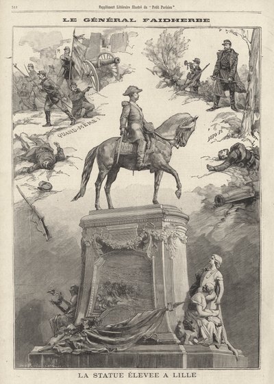 Statua francuskiego generała i gubernatora kolonialnego Louisa Faidherbe wzniesiona w Lille autorstwa French School