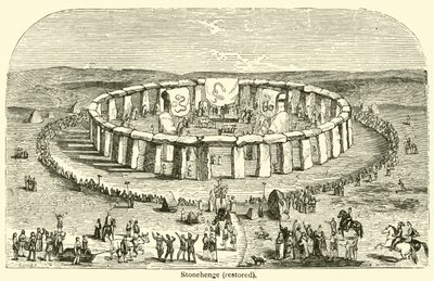 Stonehenge, odrestaurowany (grawerowanie) autorstwa French School