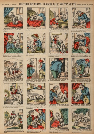 Historia Madame Dodoche i jej kota Moutonnette (kolorowy grawerunek) autorstwa French School