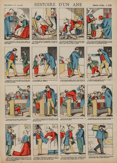 Historia osła (kolorowy grawerunek) autorstwa French School
