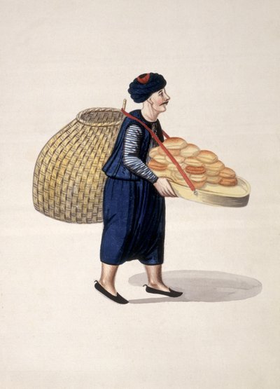 Sprzedawca uliczny, okres osmański, 3. ćw. XVIII w. (wc na papierze) autorstwa French School