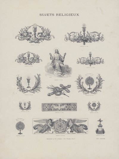 Przedmioty religijne (grafika) autorstwa French School