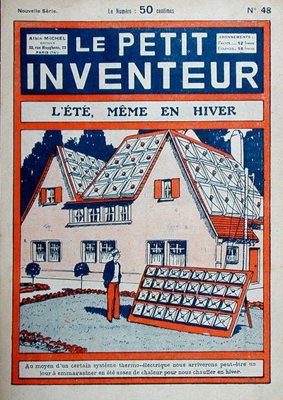 „Lato, nawet zimą”, ilustracja z okładki „Le Petit Inventeur” 1929 (kolor lito) autorstwa French School