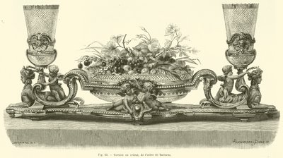 Głównie w krysztale, z fabryki Baccarat (grawerowanie) autorstwa French School