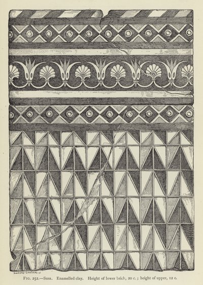 Susa, Glina emaliowana, Wysokość dolnej cegły, 20 w.; wysokość cholewki, 12 c autorstwa French School