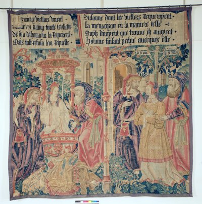Susanna and the Elders, centralny panel z Historii Zuzanny autorstwa French School