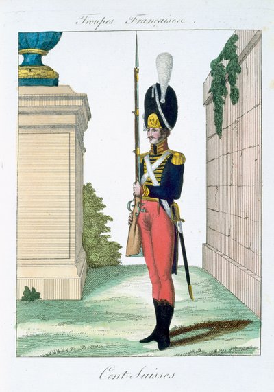 Szwajcarski Centurian, z Troupes Francaises, wyd. w Basset, Paryż, c.1790 autorstwa French School
