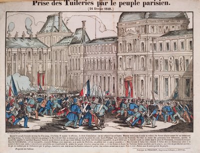 Zdobycie Tuileries przez lud paryski, 24 lutego 1848 r. autorstwa French School