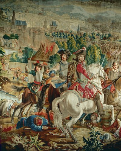 Gobelin przedstawiający Karola, księcia Lotaryngii podczas ... (wełna i jedwab) autorstwa French School